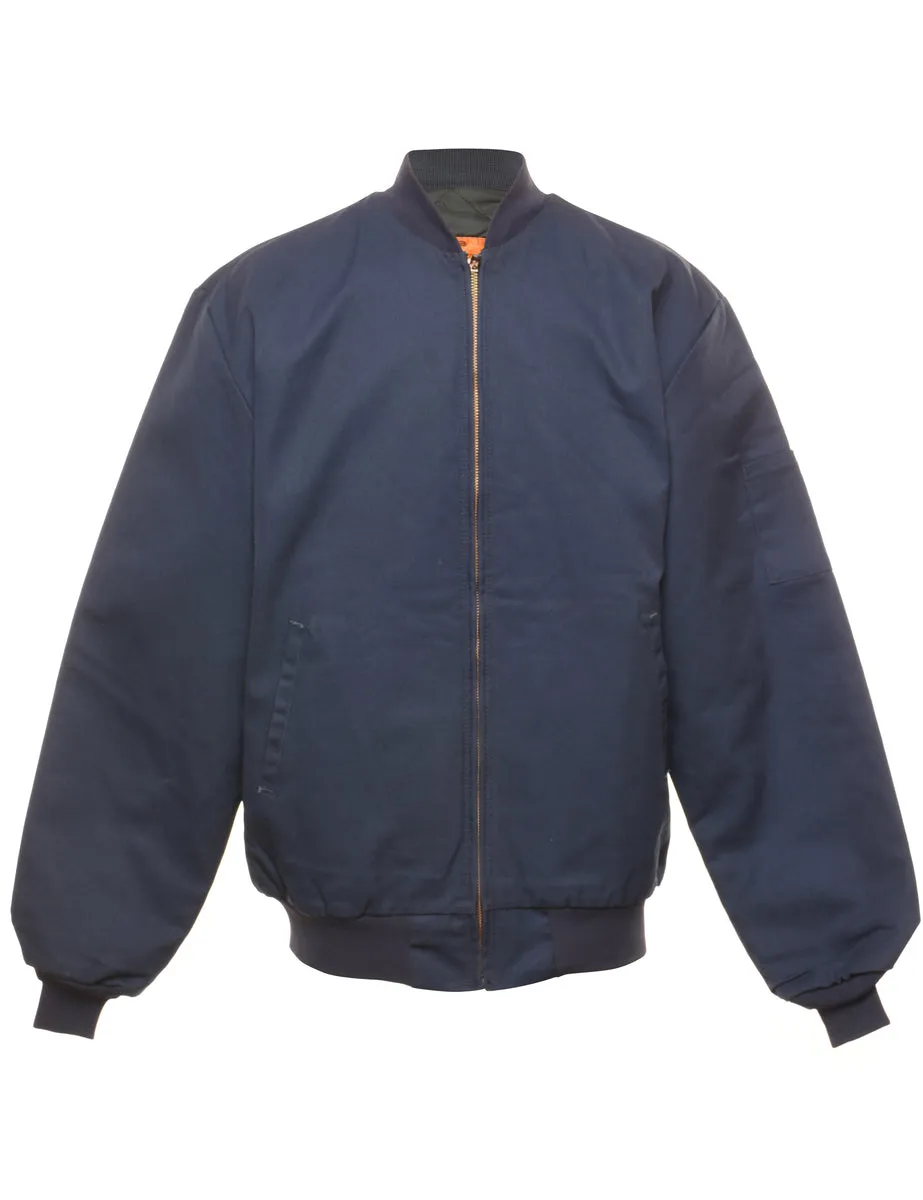 Navy Classic Bomber Jacket - L