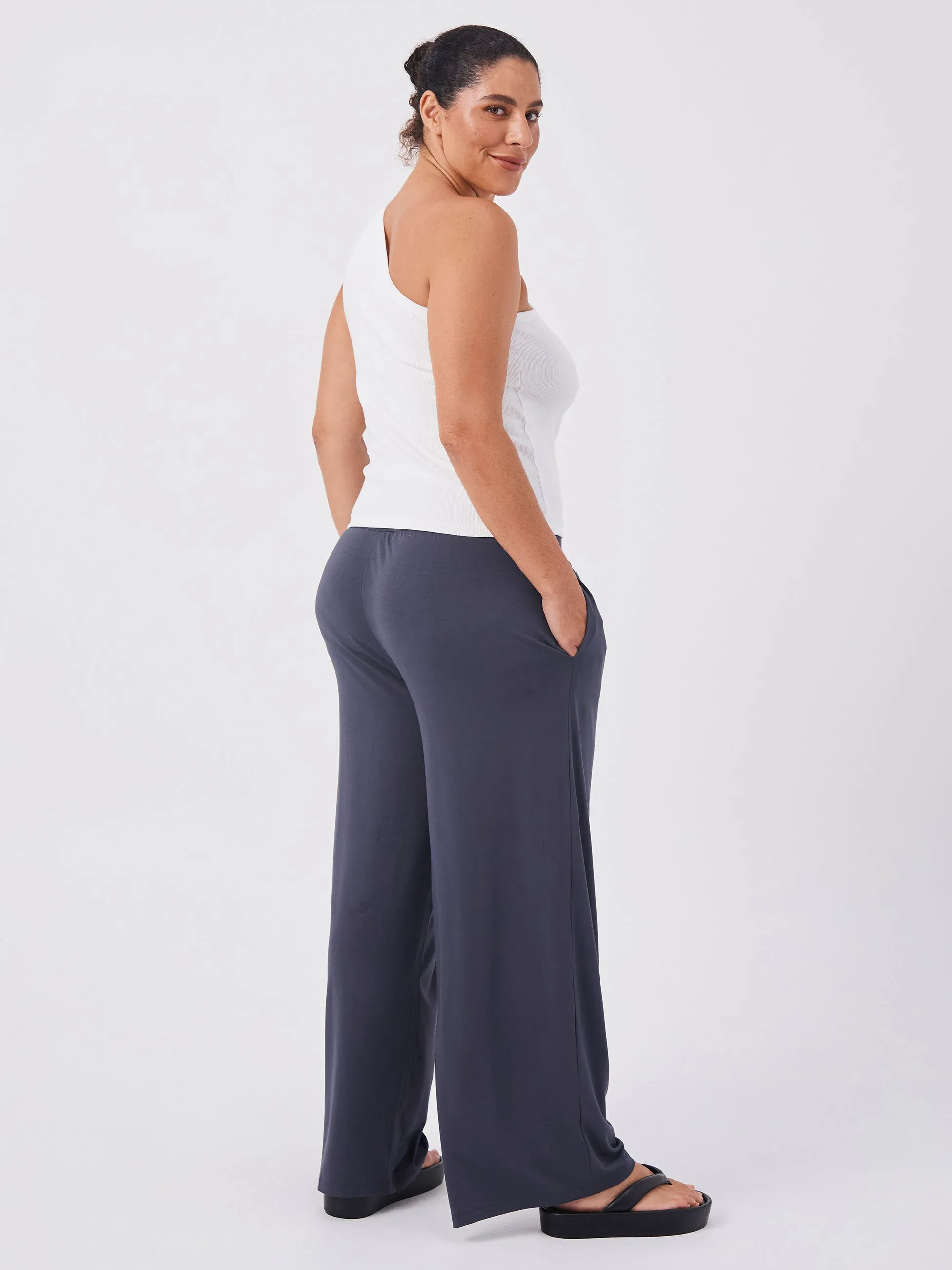 Nomad Modal Wide Leg Pant - Charcoal