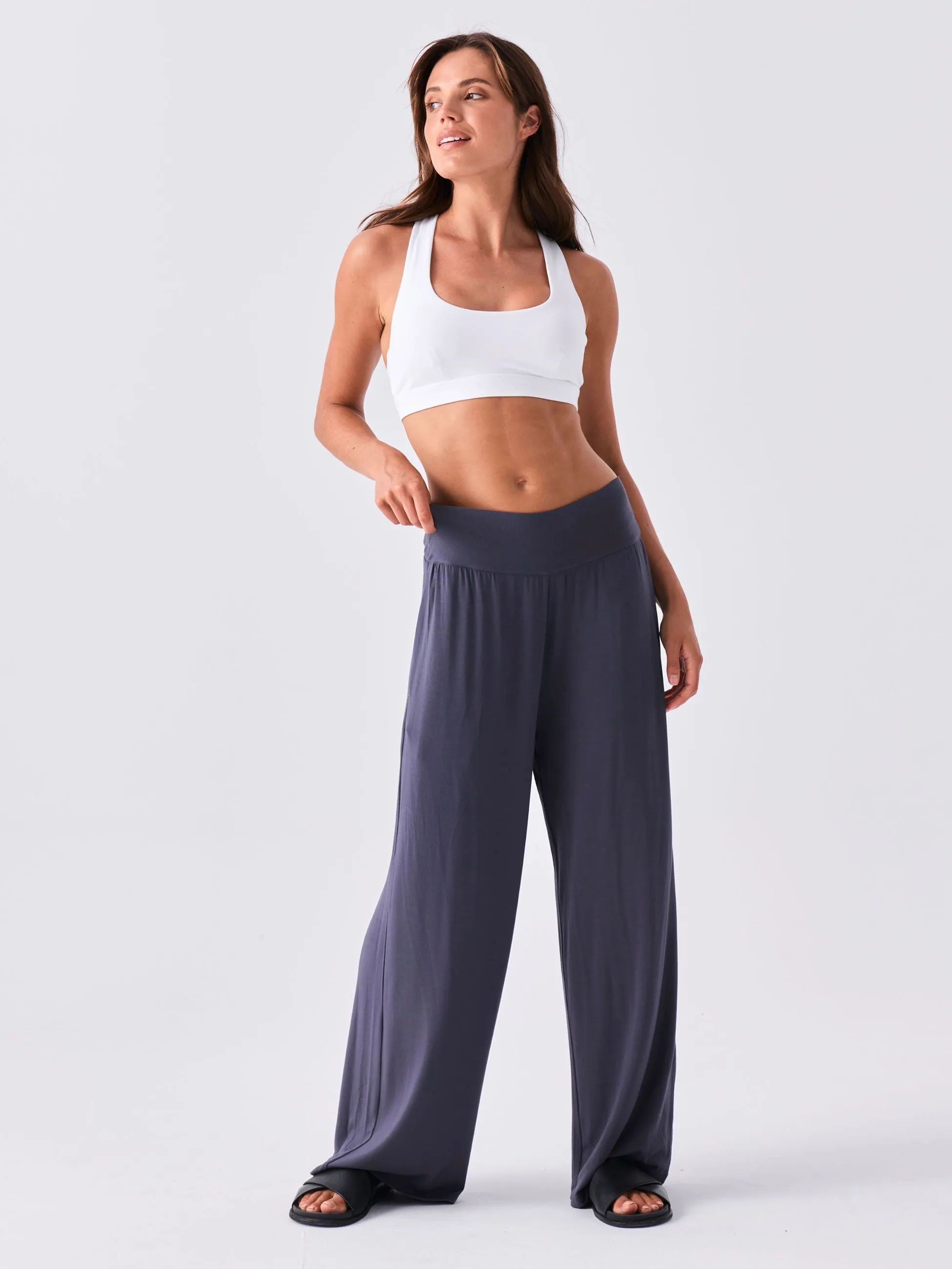 Nomad Modal Wide Leg Pant - Charcoal