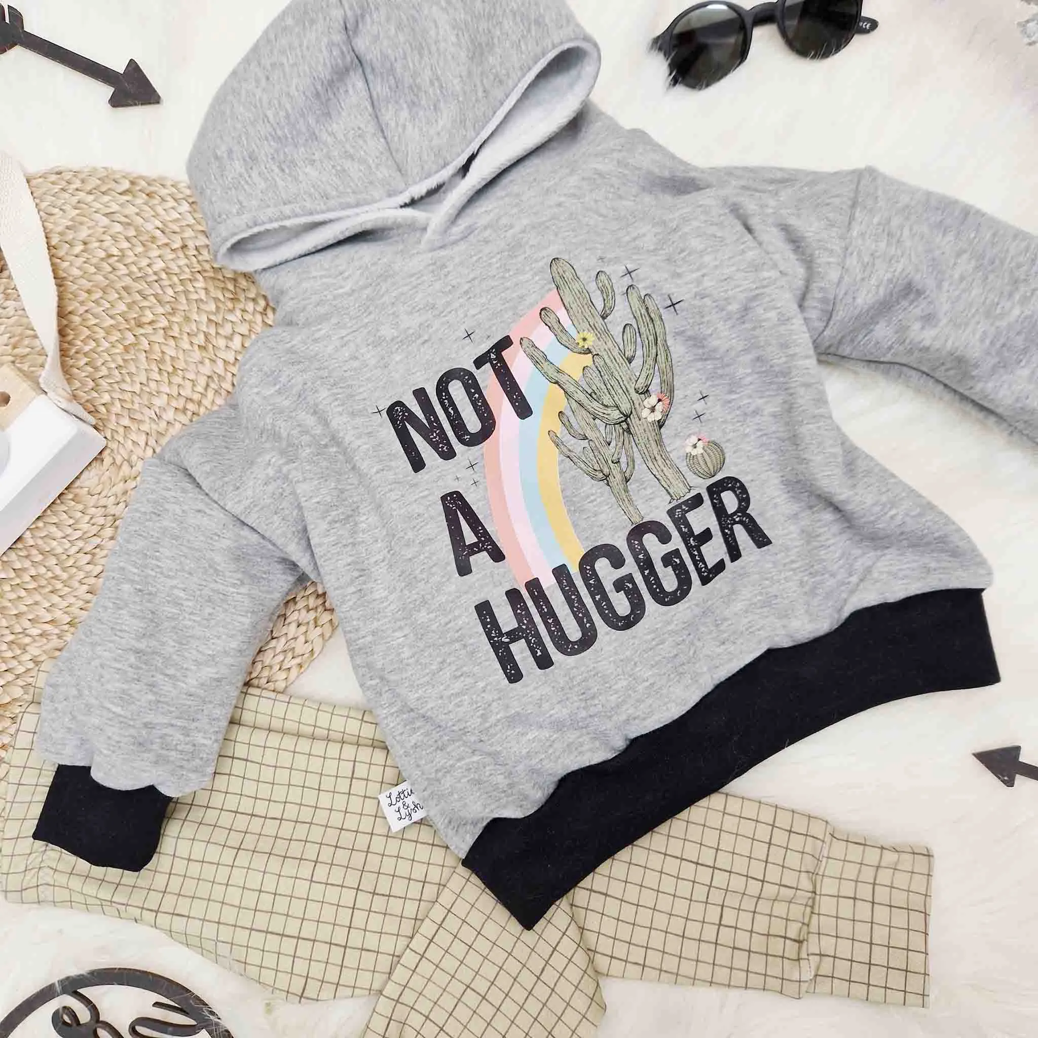 'Not a Hugger' Kid's Printed Hoodie