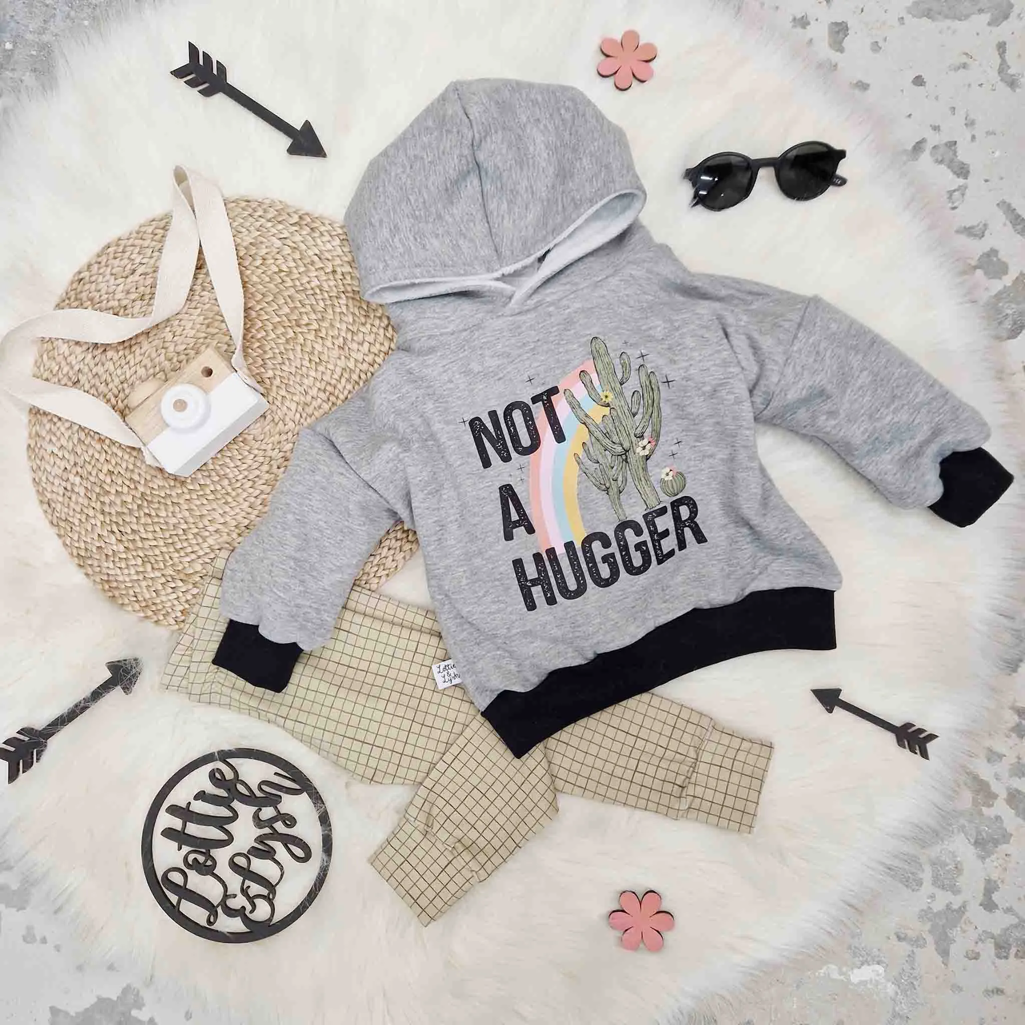 'Not a Hugger' Kid's Printed Hoodie