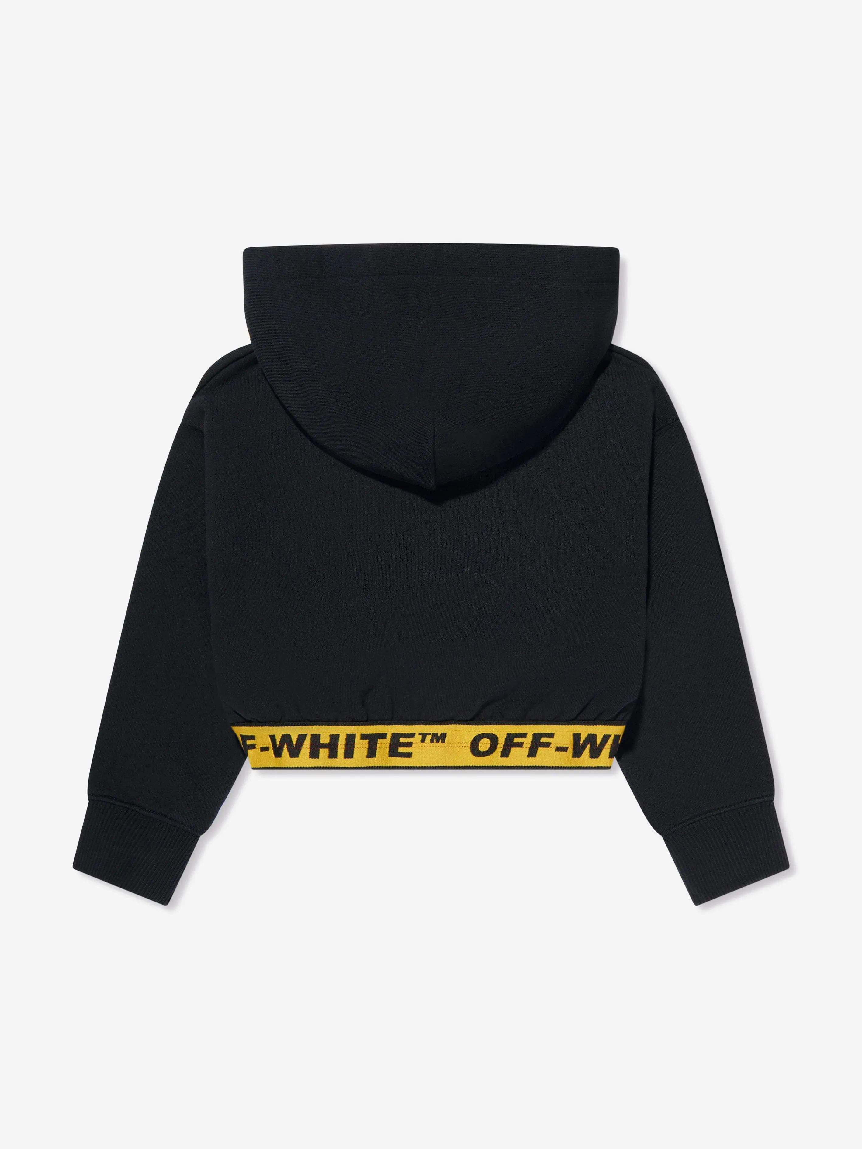 Off-White Girls Logo Industrial Cropped Hoodie in Black