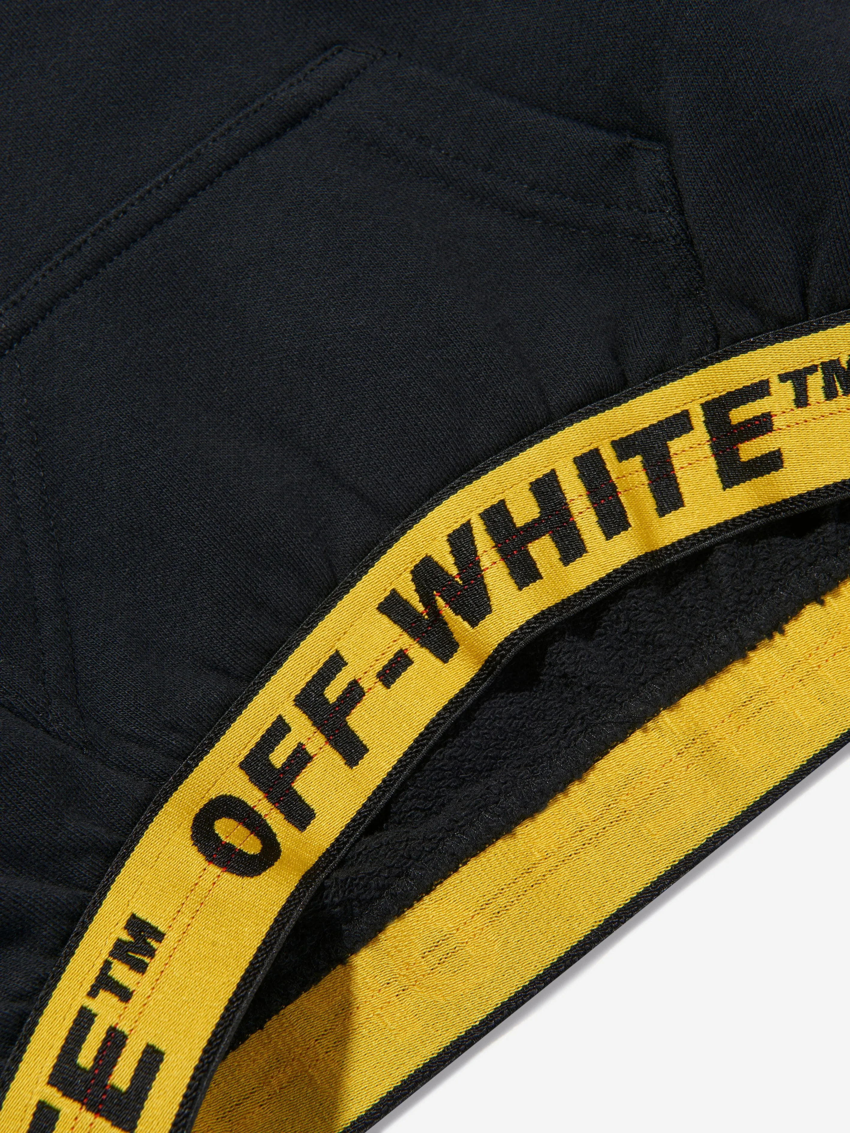 Off-White Girls Logo Industrial Cropped Hoodie in Black