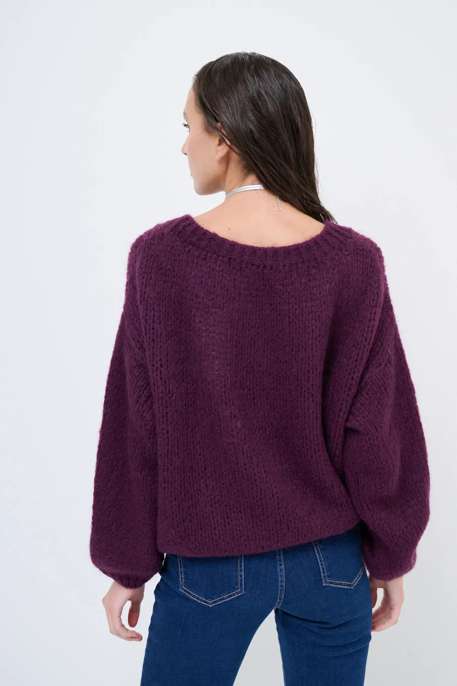 Oversized graphic knit sweater wholesale