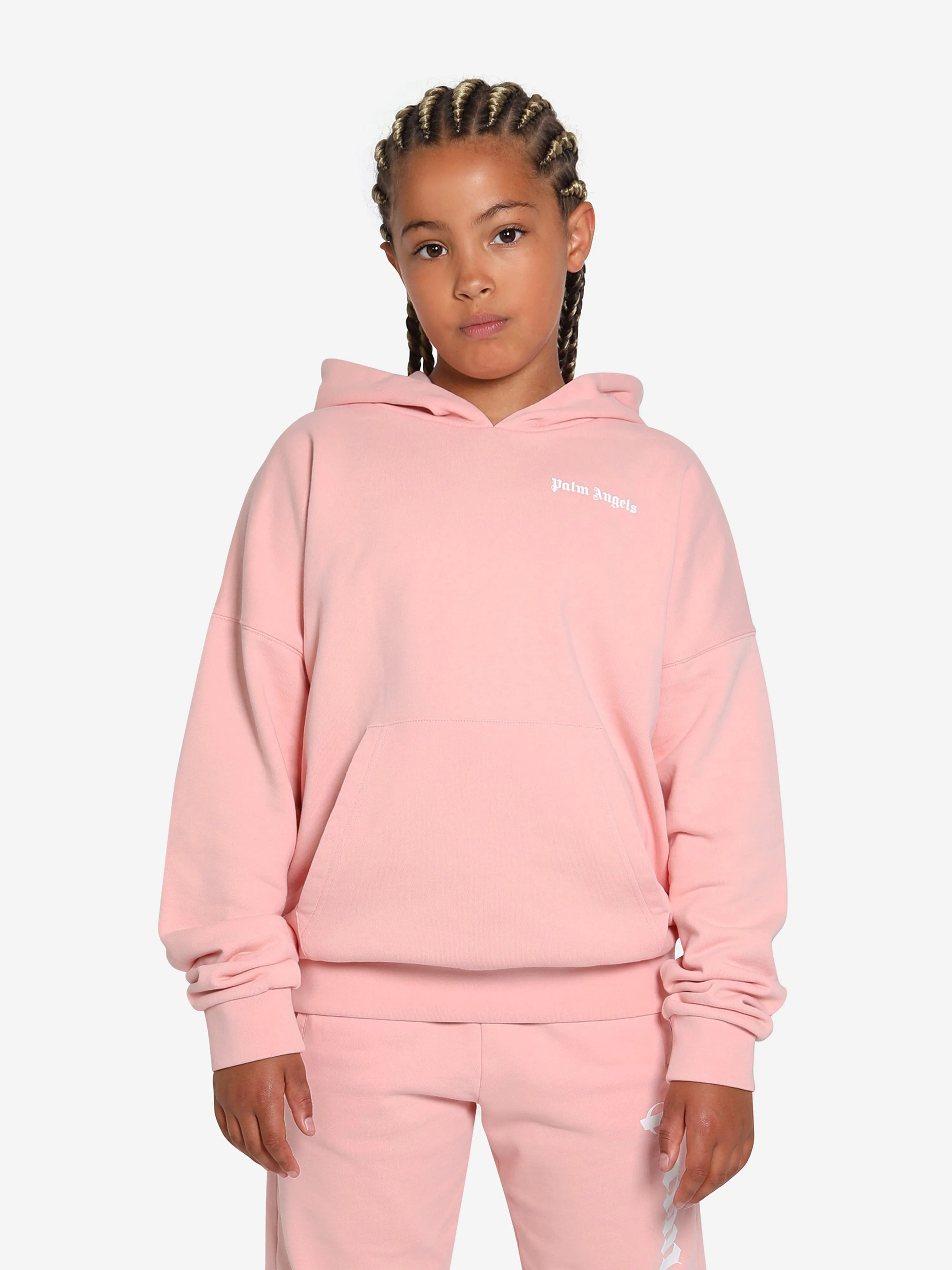 Palm Angels Girls Classic Overlogo Hoodie in Pink