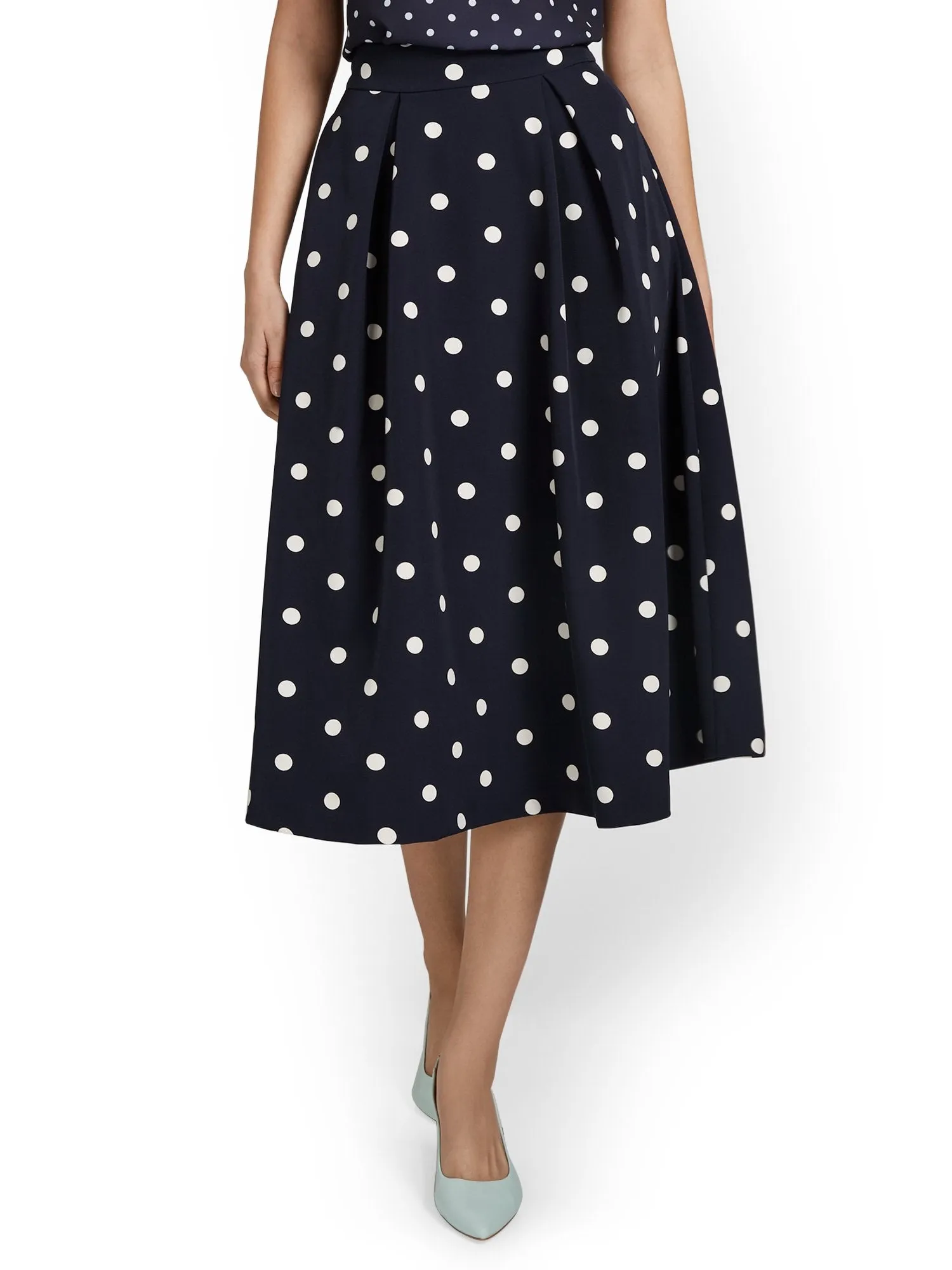 Polka-Dot Flare Skirt