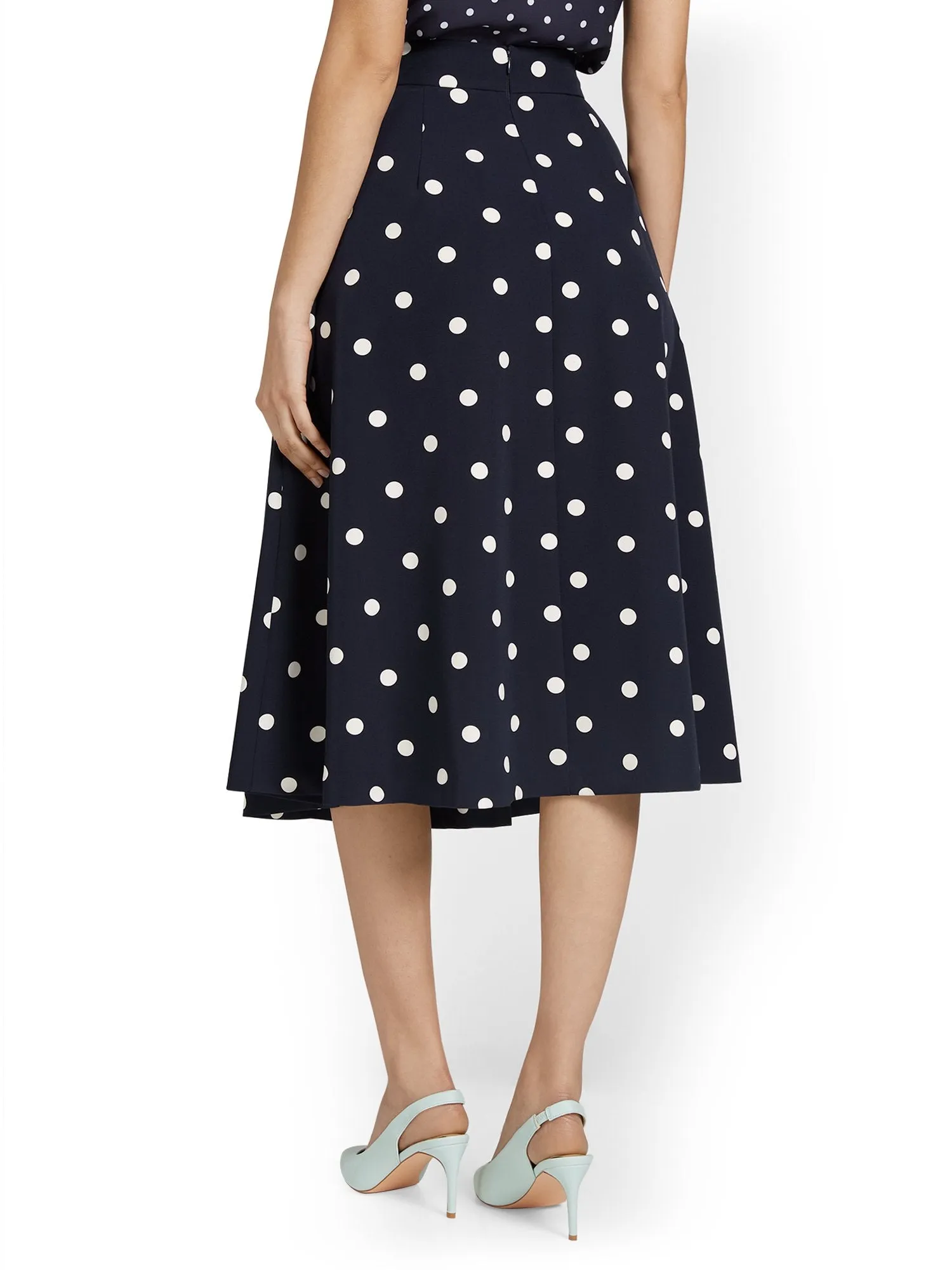 Polka-Dot Flare Skirt