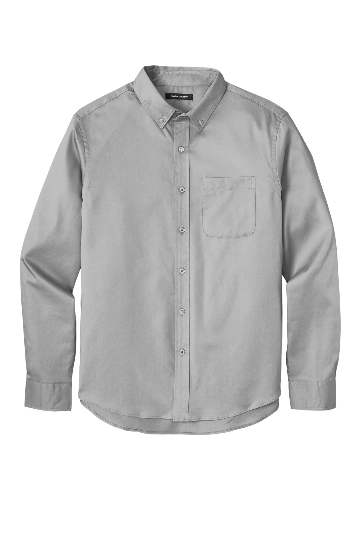 Port Authority® Long Sleeve SuperPro React™ Twill Shirt - Gusty Grey