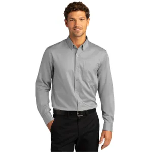 Port Authority® Long Sleeve SuperPro React™ Twill Shirt - Gusty Grey