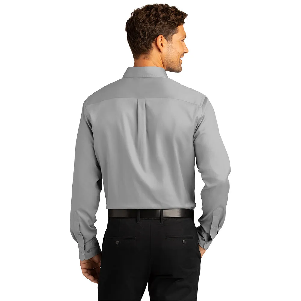 Port Authority® Long Sleeve SuperPro React™ Twill Shirt - Gusty Grey