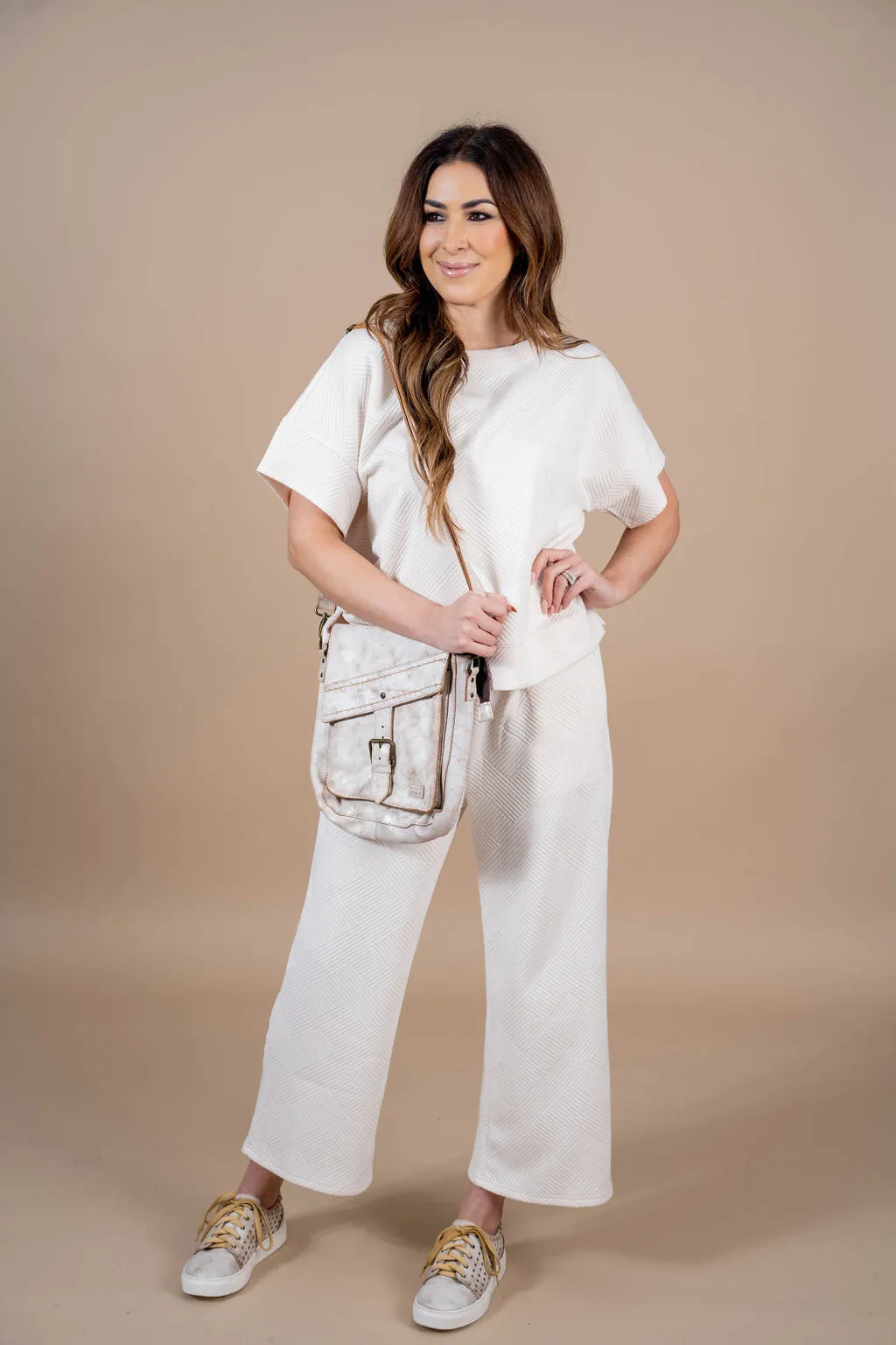 Raised Woven Relaxed Bottom Pants