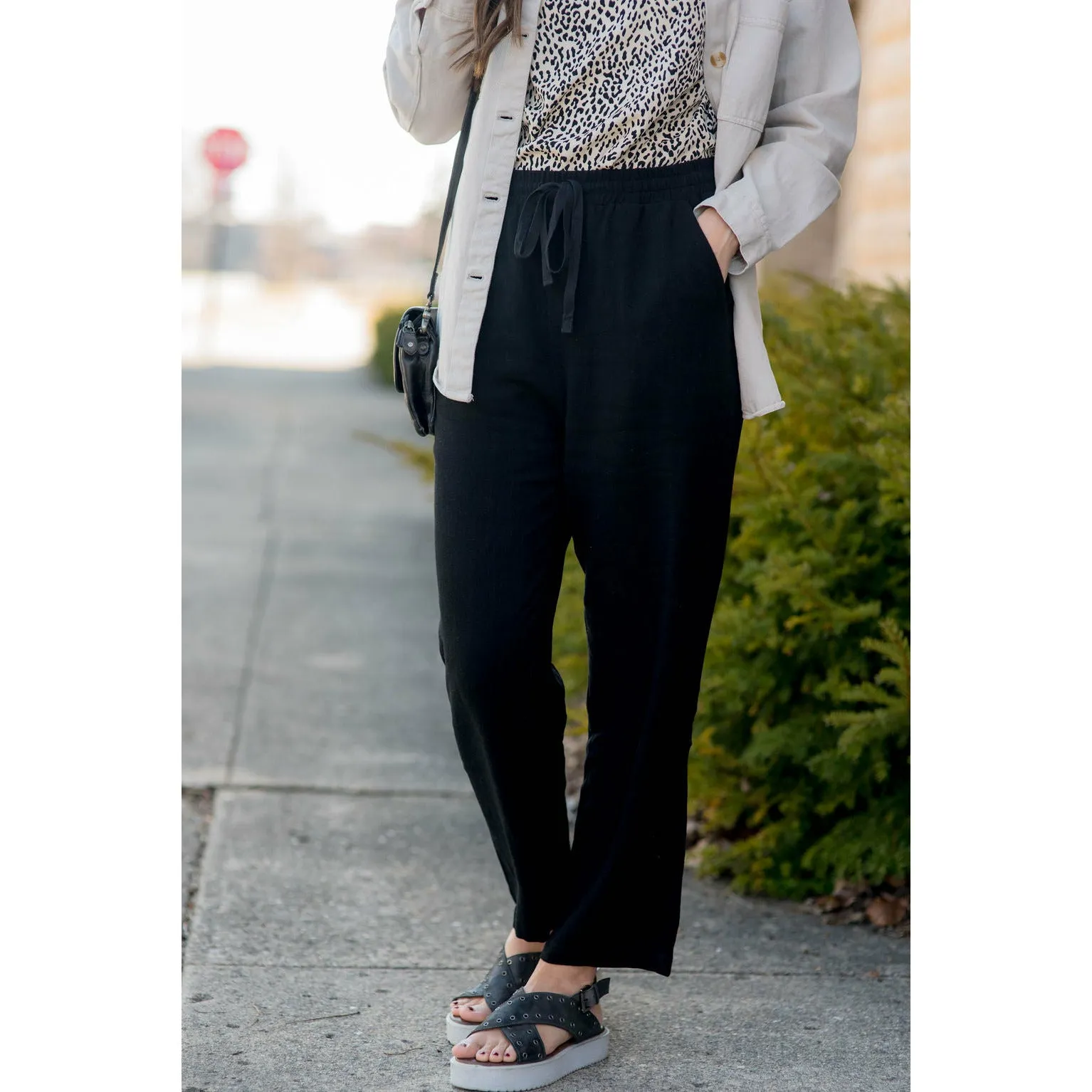 Relaxed Fit Tie Pants