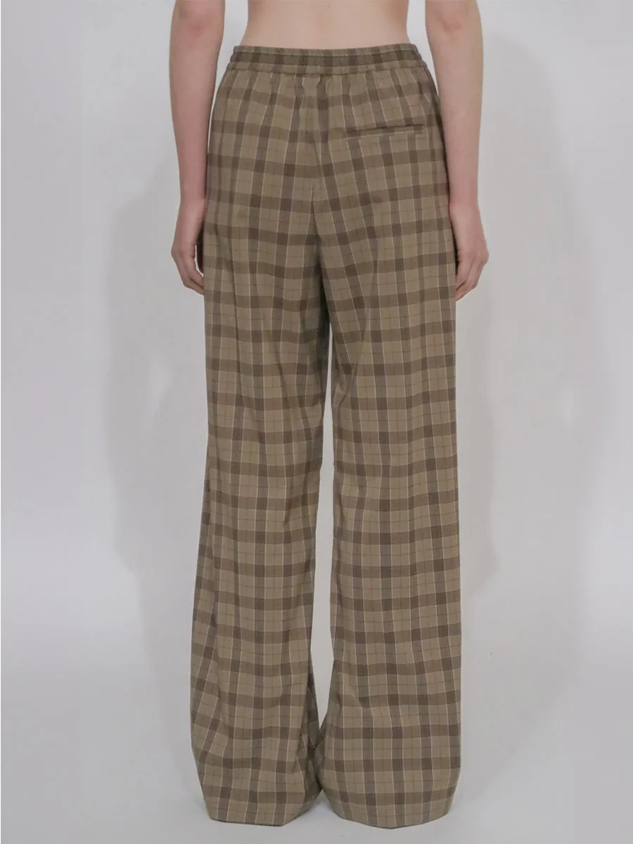 RELAXED PULL ON PANT- TECHNICAL PLAID