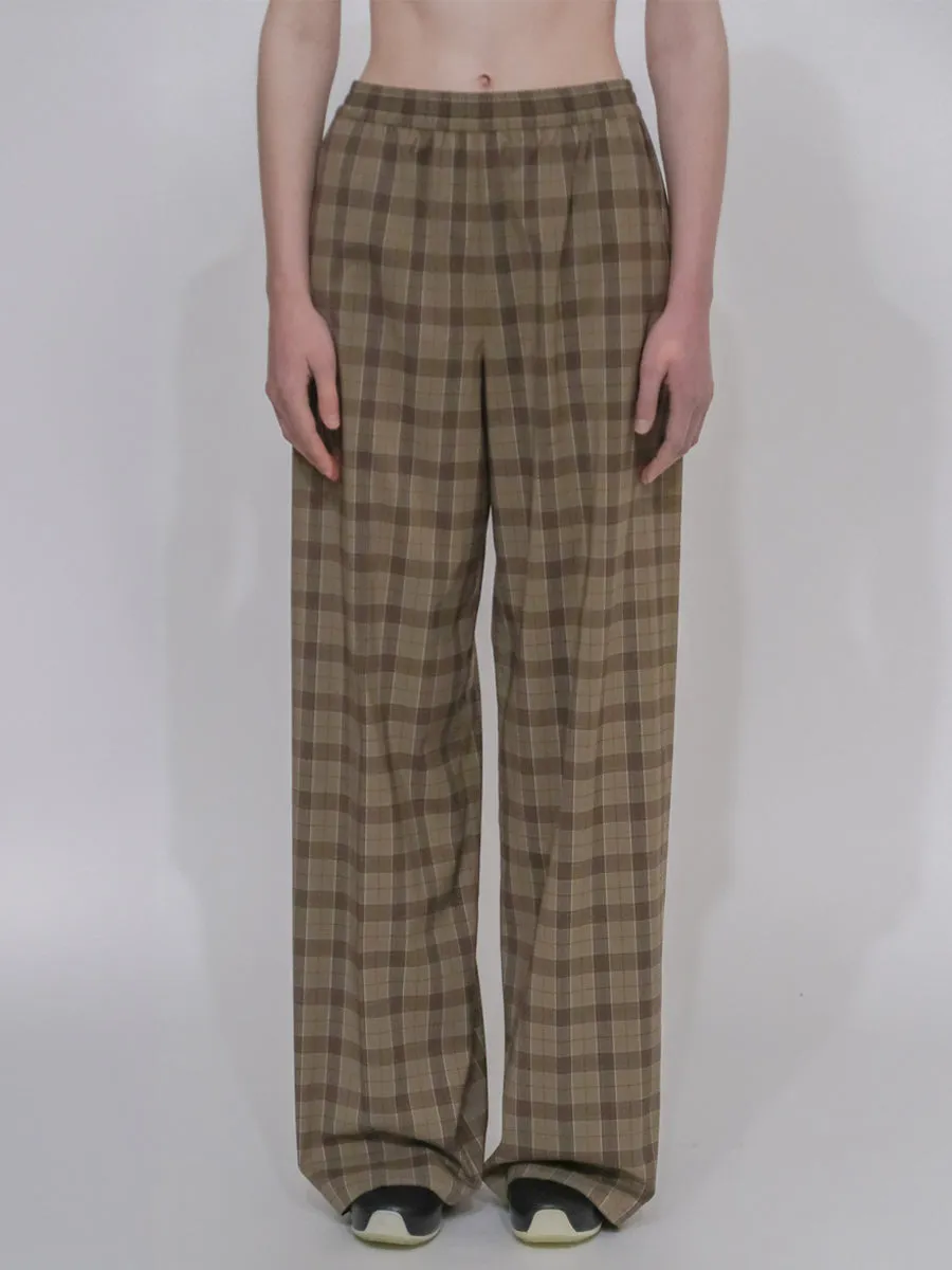 RELAXED PULL ON PANT- TECHNICAL PLAID