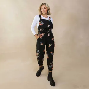 Rose Black Classic Overall Jumpsuit