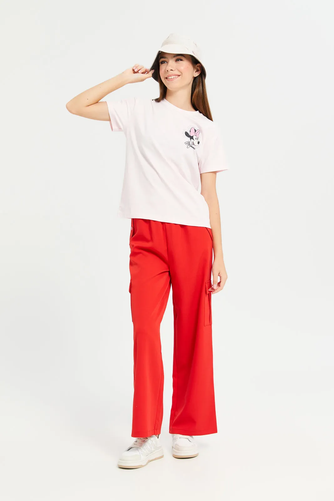 Senior Girls Red Cargo Pants