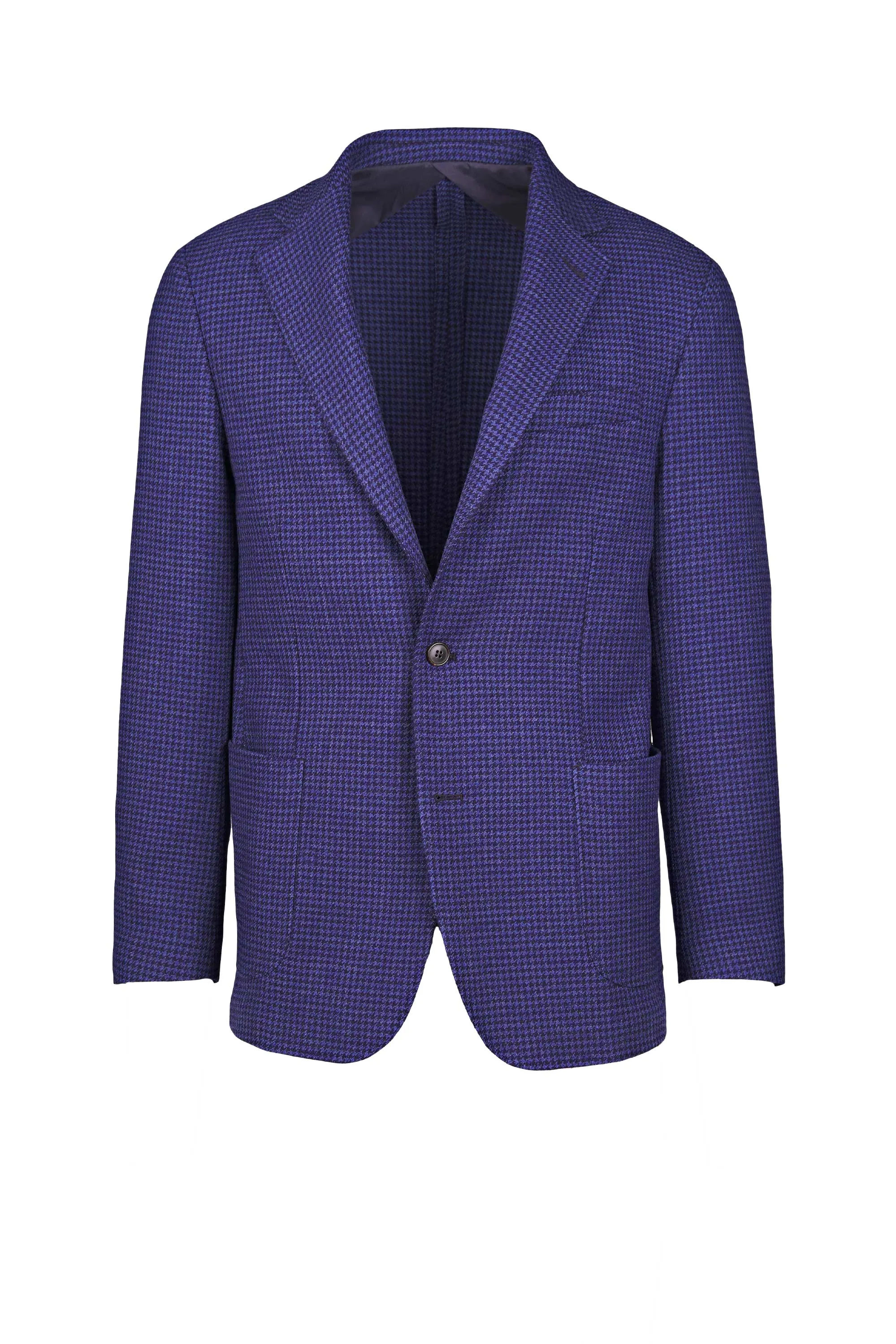 Singlebreasted Unlined Pied-the-Poule Wool Jacket