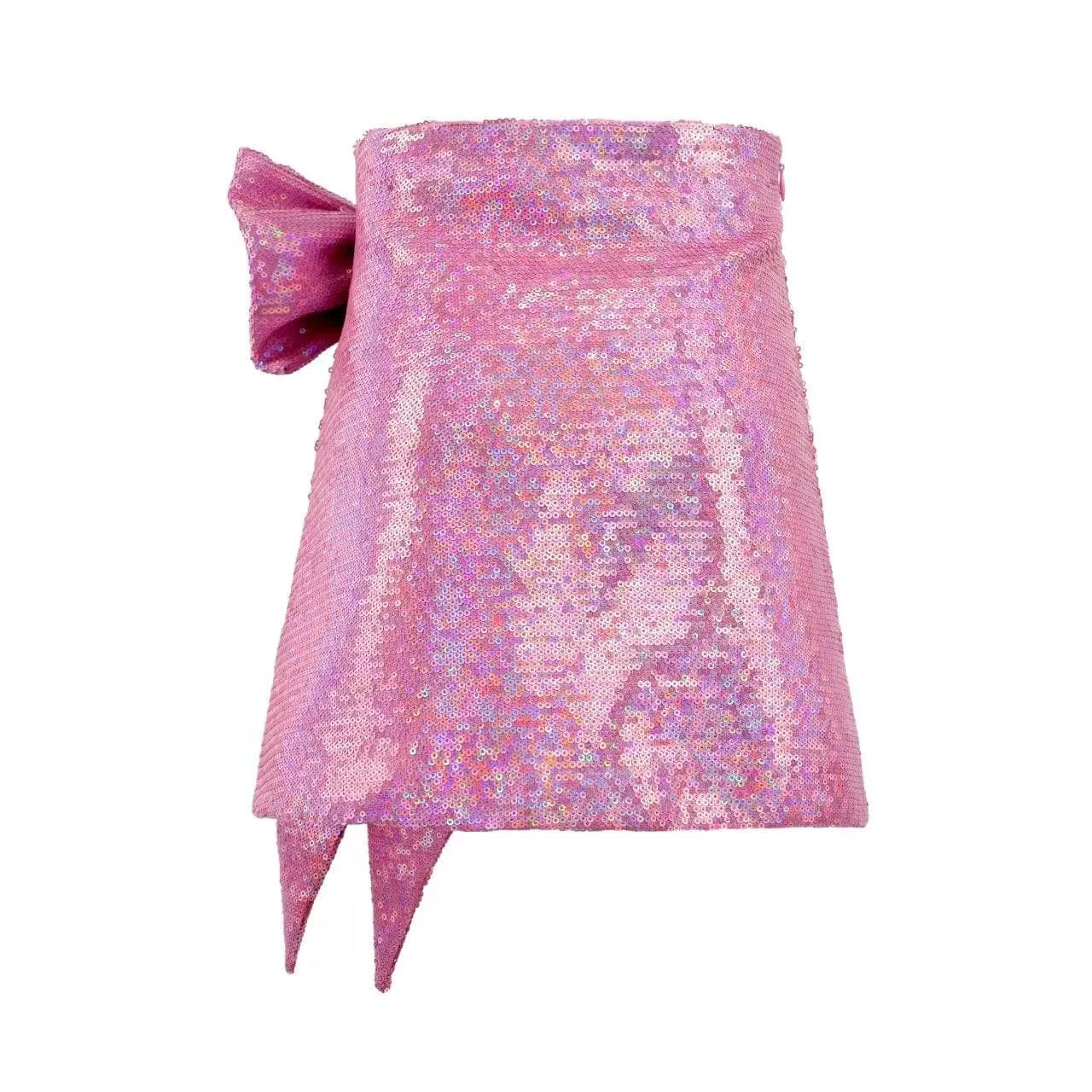 Sparkling Pink Sequin Bow Skirt