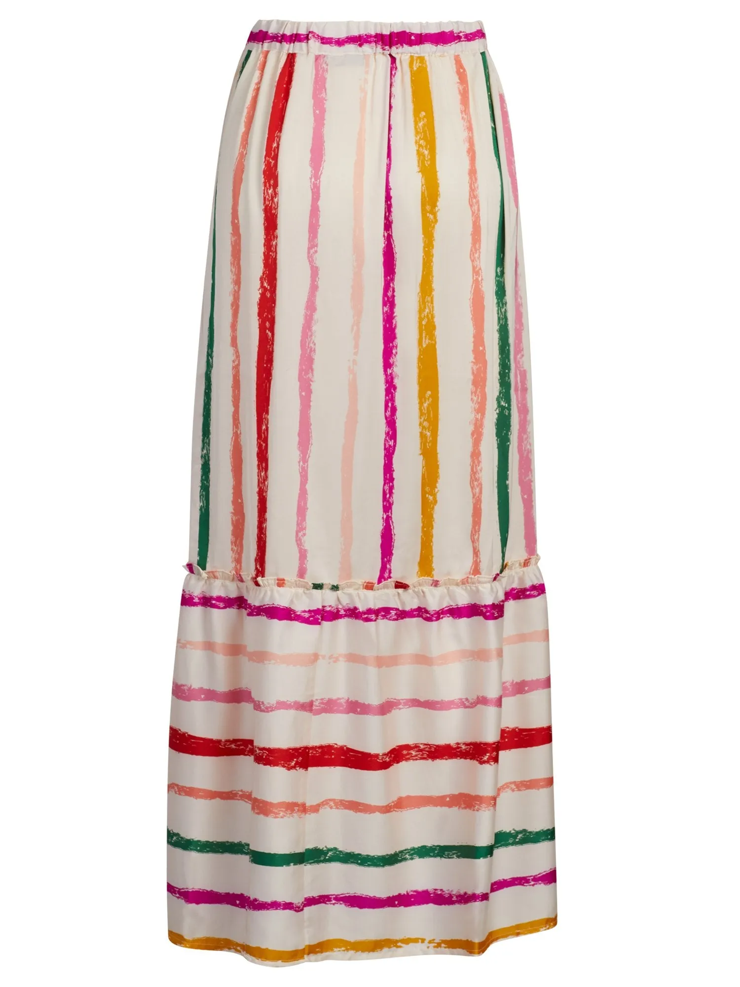 Stripe Button-Front Maxi Skirt