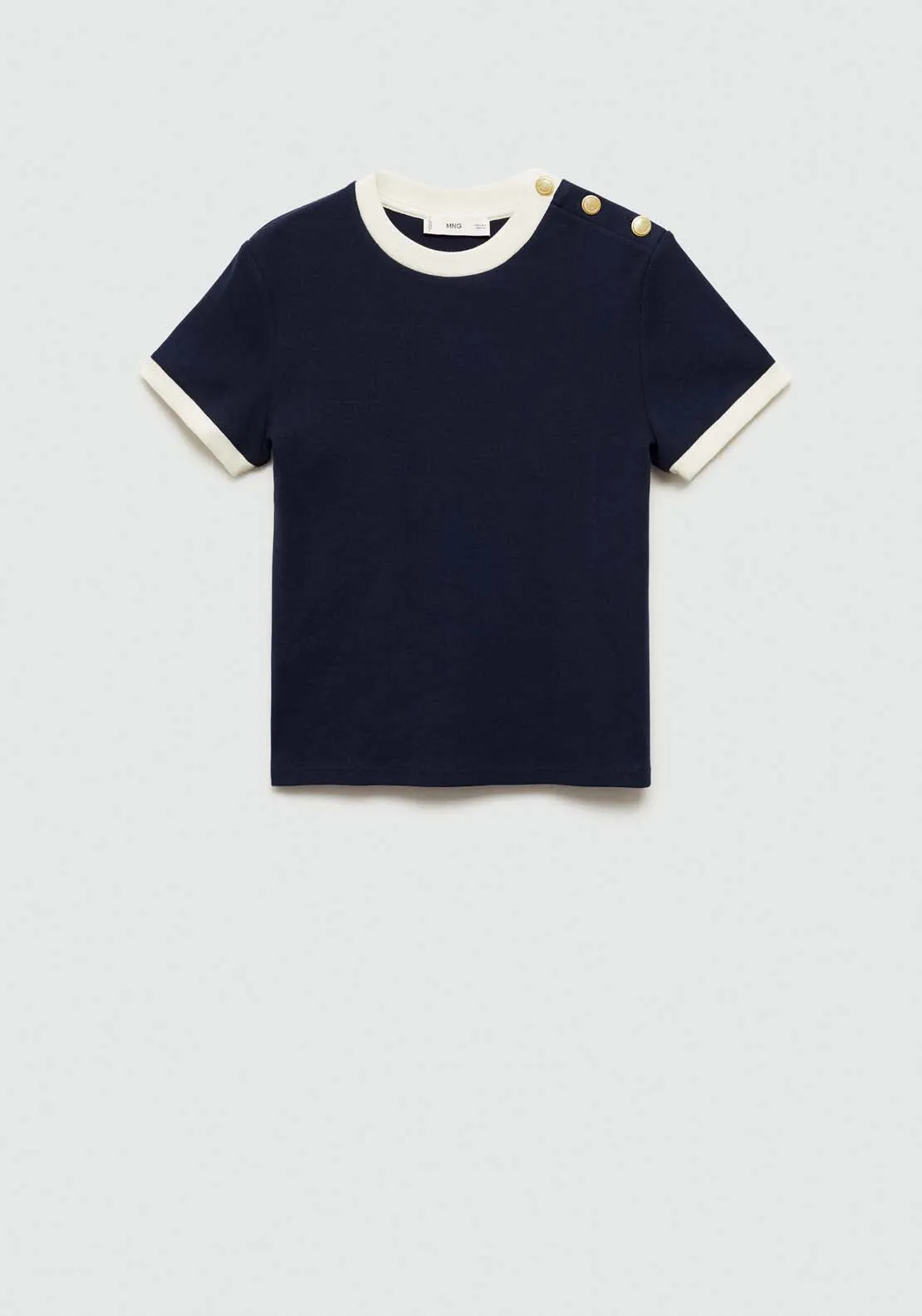 T-shirt with contrasting buttons - Navy