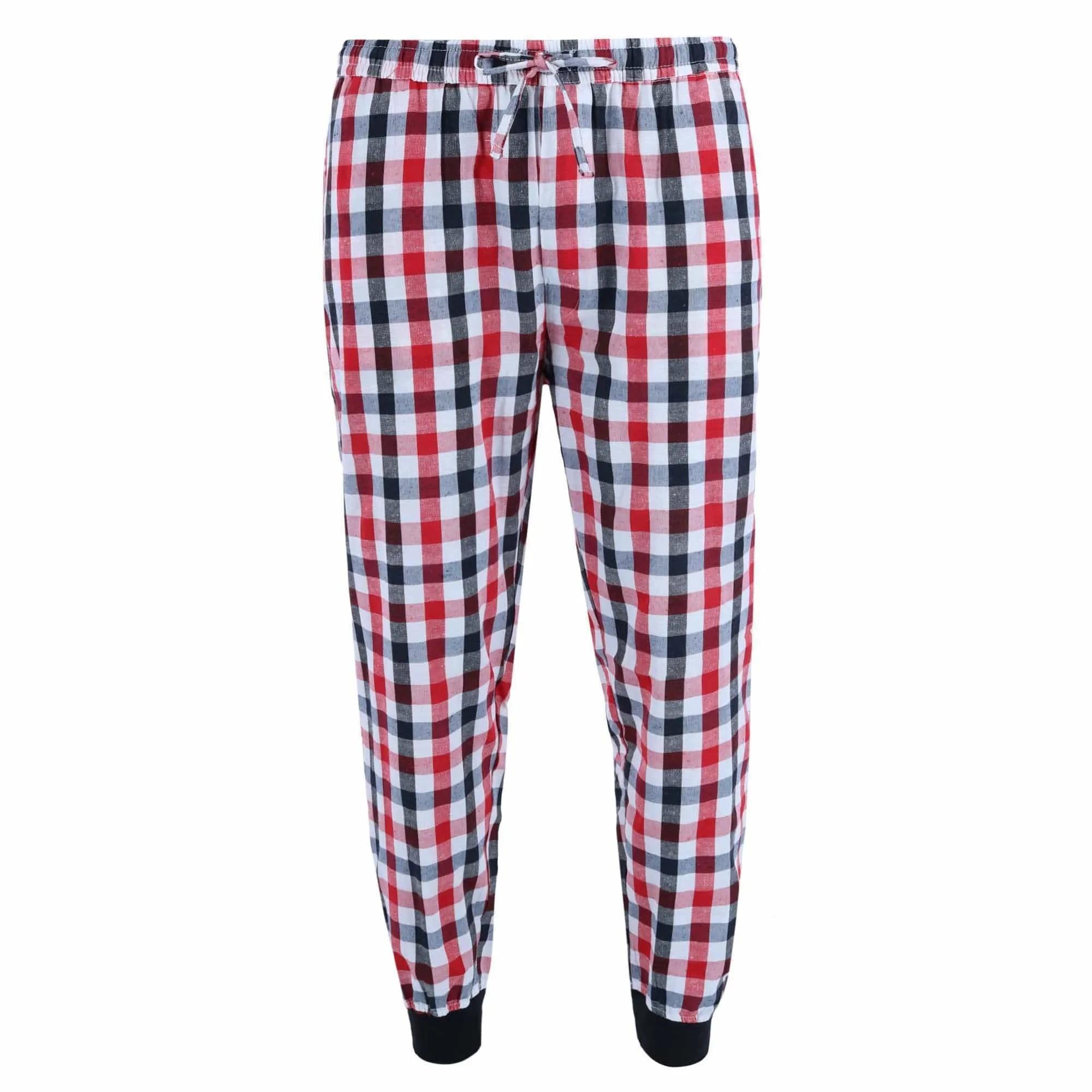 Ten West Apparel Men's V-Neck Top With Plaid Jogger Lounge Set