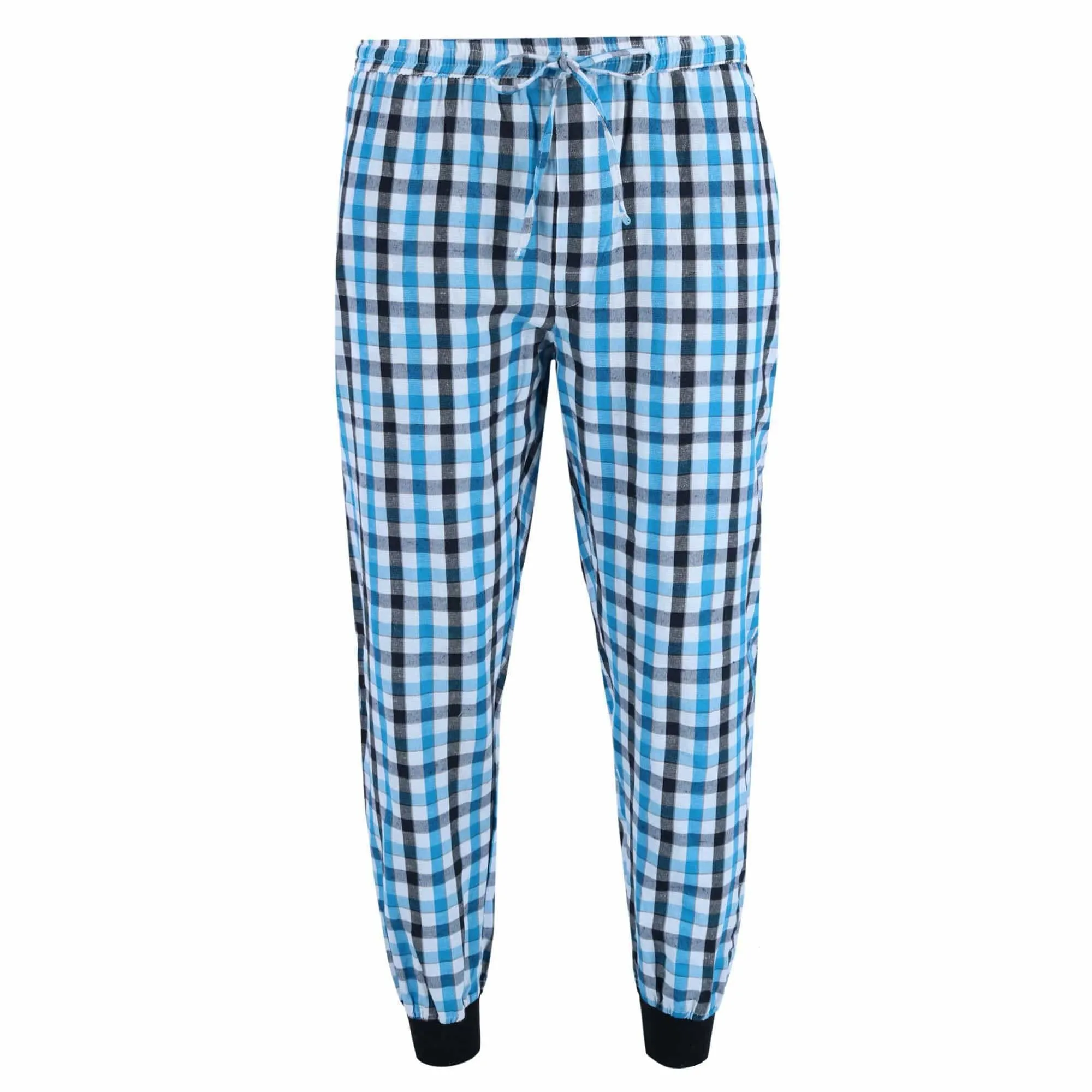 Ten West Apparel Men's V-Neck Top With Plaid Jogger Lounge Set