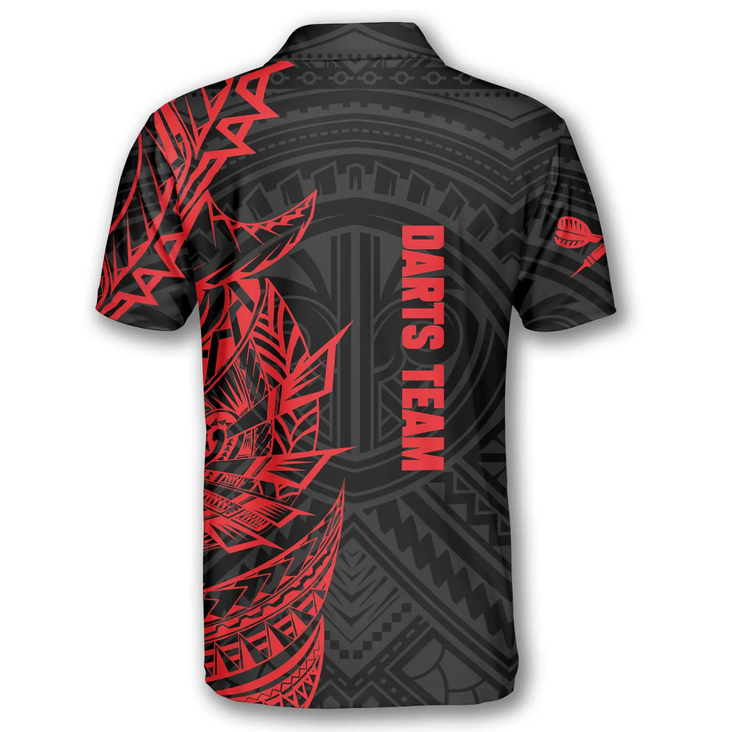 Tribal Tattoo Red Black Custom Darts Shirts for Men, 3D All Over Print Dart Shirt