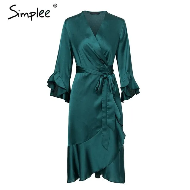 VenusFox Elegant sexy wrap dress