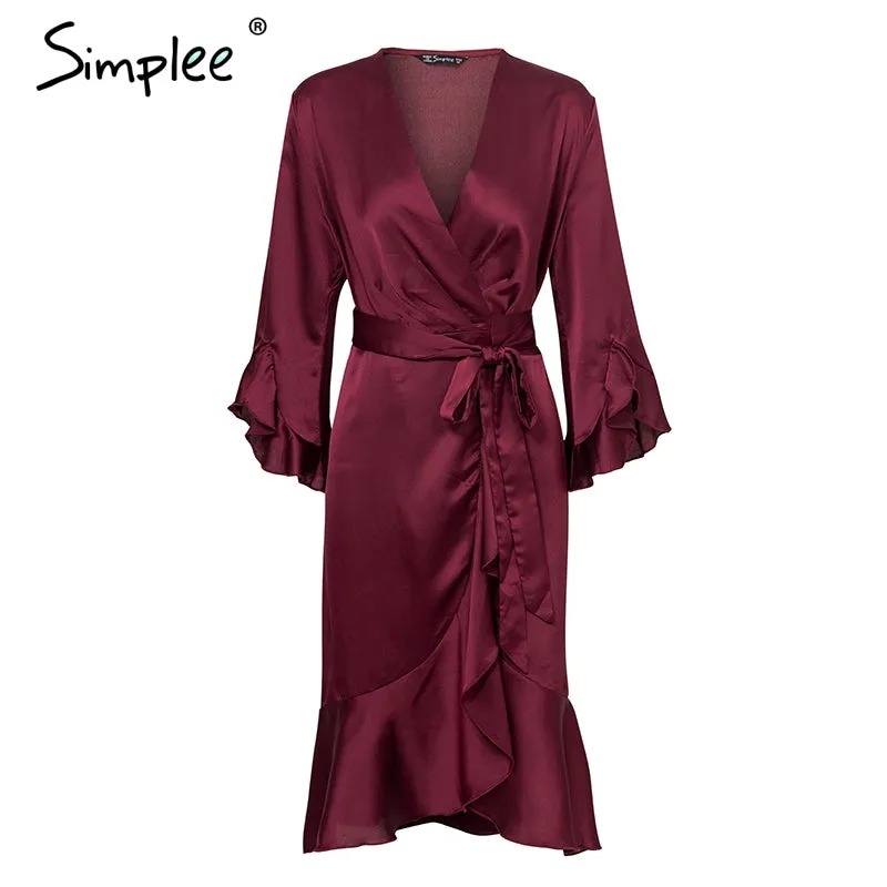 VenusFox Elegant sexy wrap dress