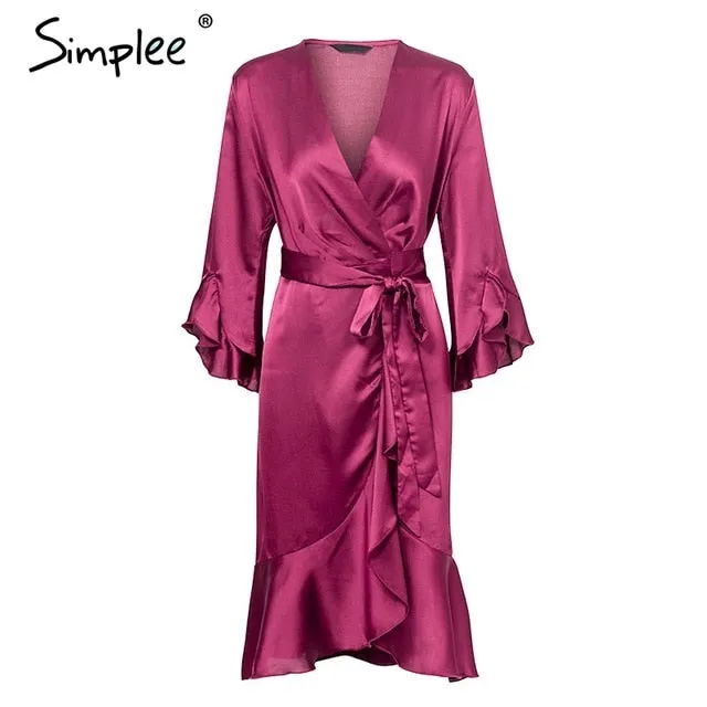 VenusFox Elegant sexy wrap dress