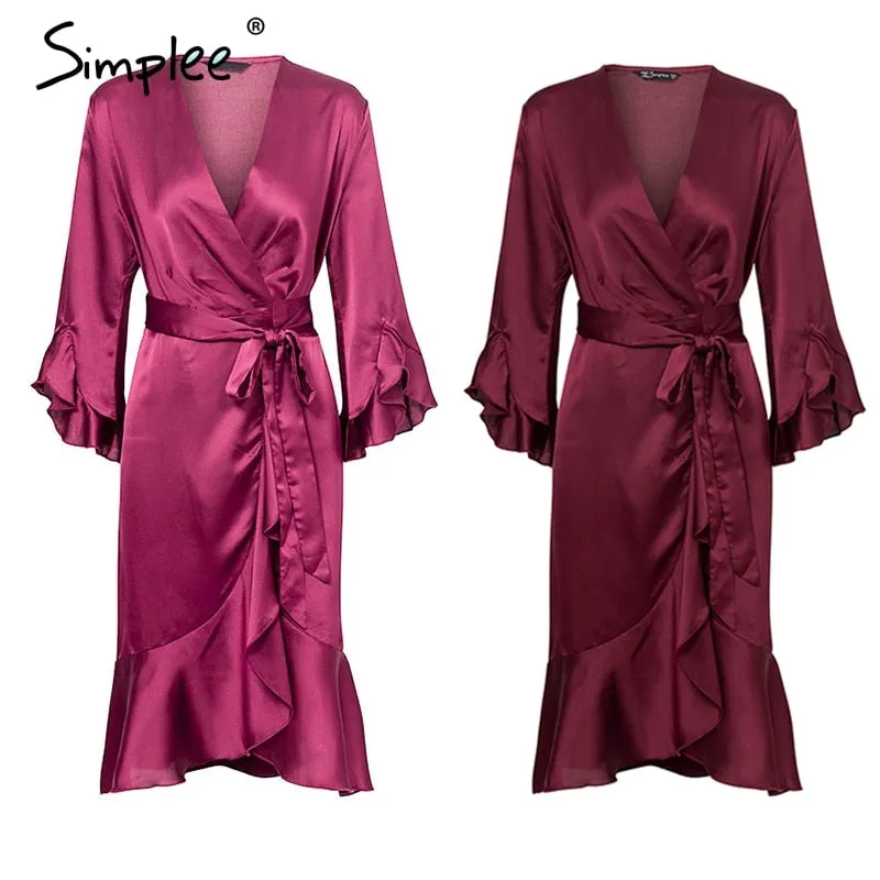 VenusFox Elegant sexy wrap dress