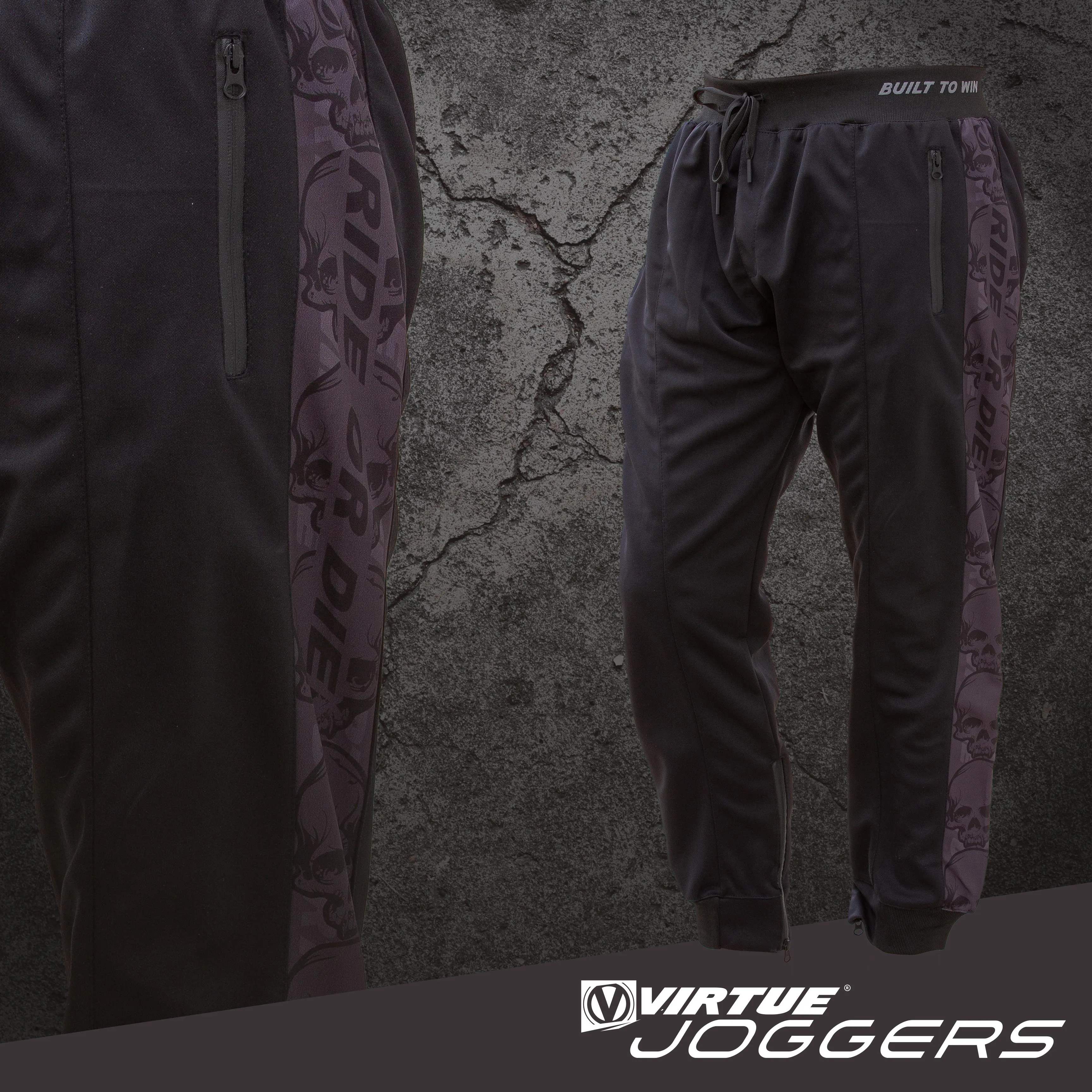 Virtue Jogger Pants - Ride or Die - Black