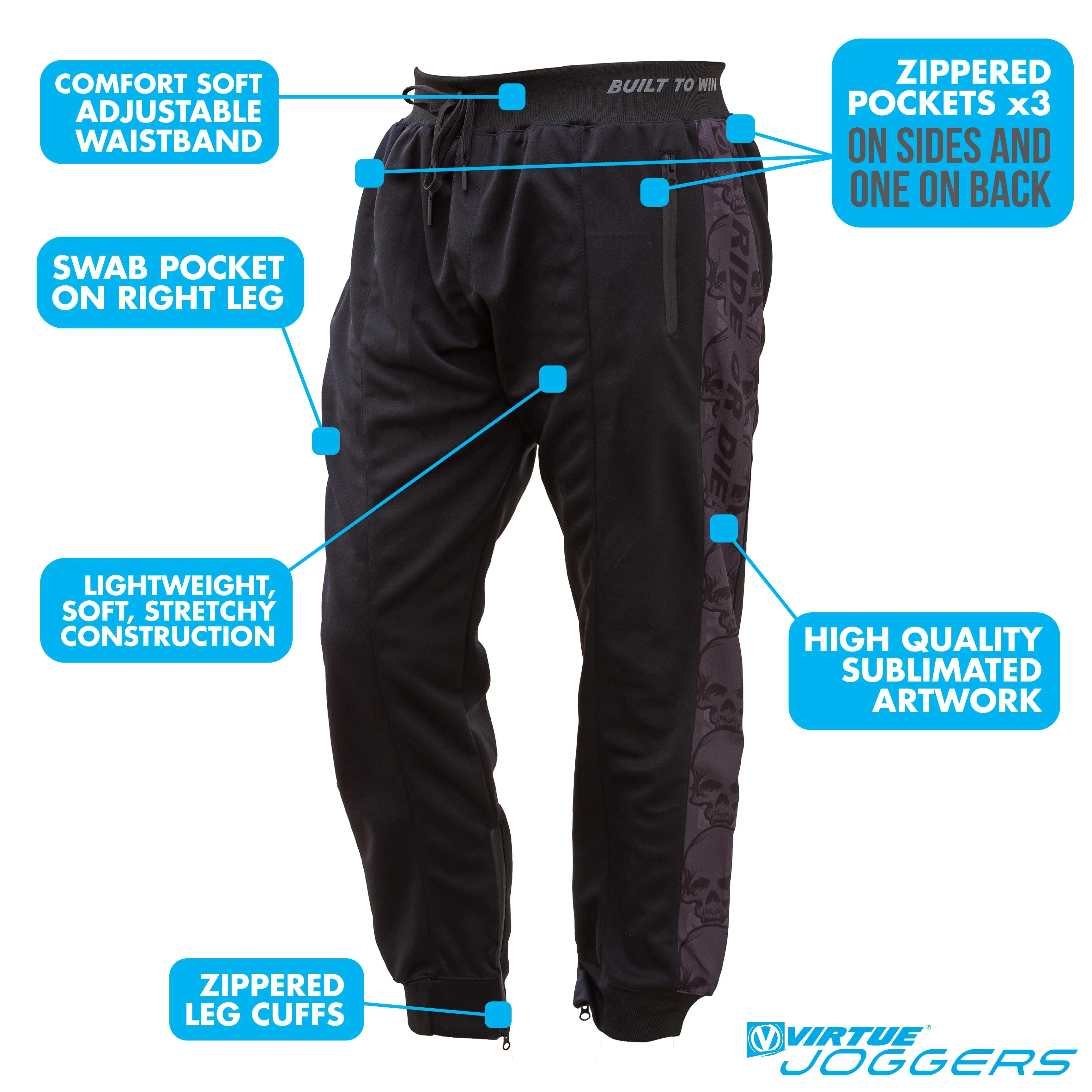 Virtue Jogger Pants - Ride or Die - Black