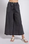 Washed Terry Knit Wide Pants