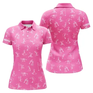 Womens Golf Polo Shirts Custom Name Funny Golf Pattern Multi Color Polo Shirt Best Womens Golf Wear