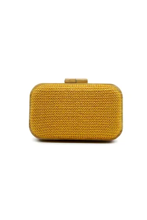 Yellow Handmade Wooden Clutch Bag